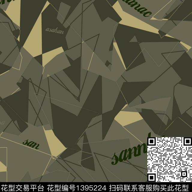 几何男装满版花字母传统印花华亿平台下载（图片编号: 1395224） - 瓦栏（Walan）