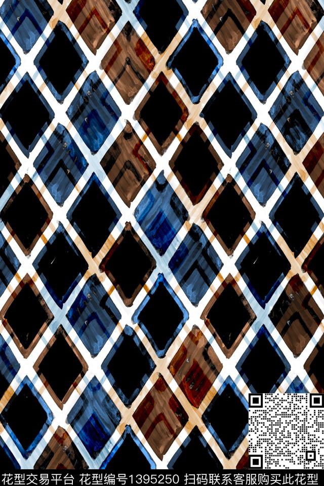 几何大牌风休闲数码印花华亿平台下载（图片编号: 1395250） - 瓦栏（Walan）