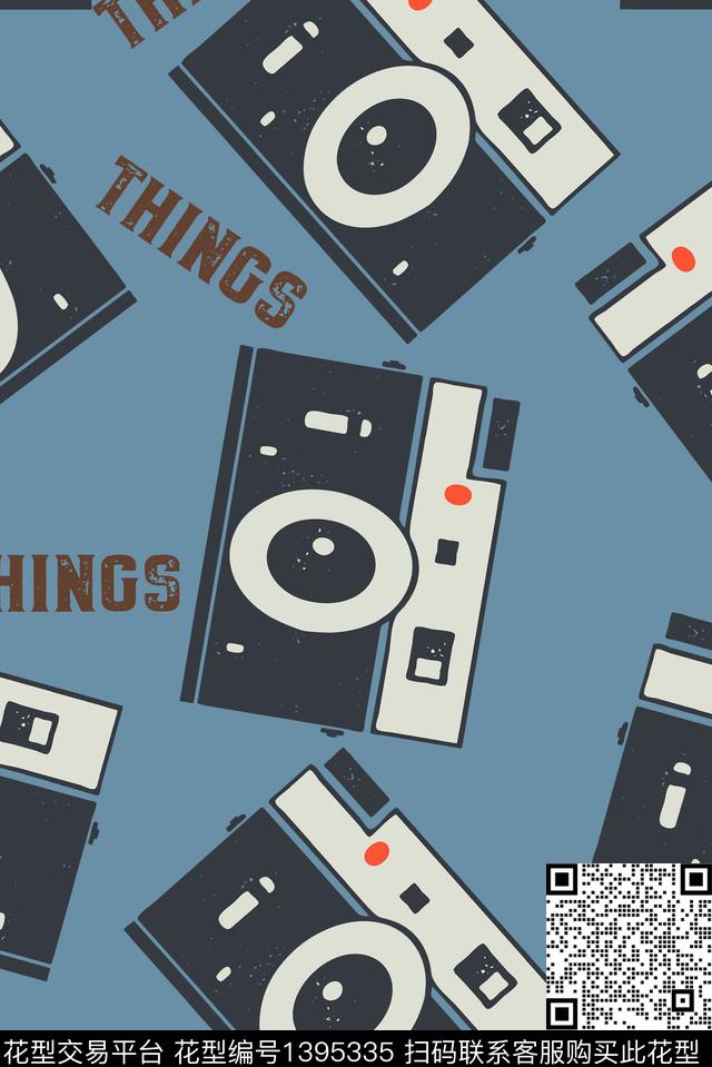 字母相机黑白华亿平台数码印花华亿平台下载（图片编号: 1395335） - 瓦栏（Walan）