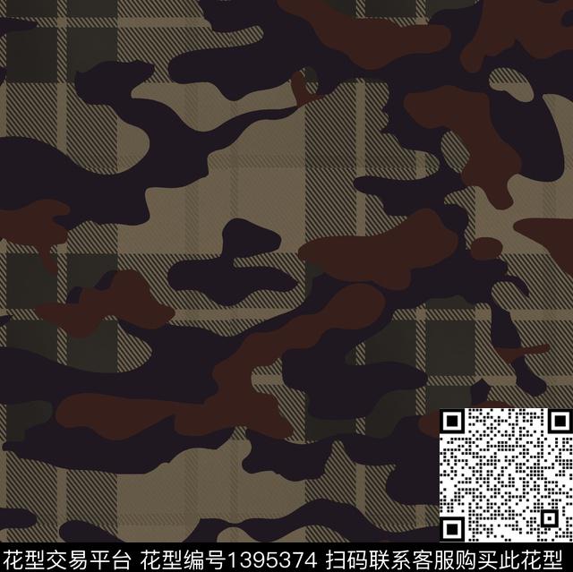 迷彩格子羽绒服印花传统印花华亿平台下载（图片编号: 1395374） - 瓦栏（Walan）