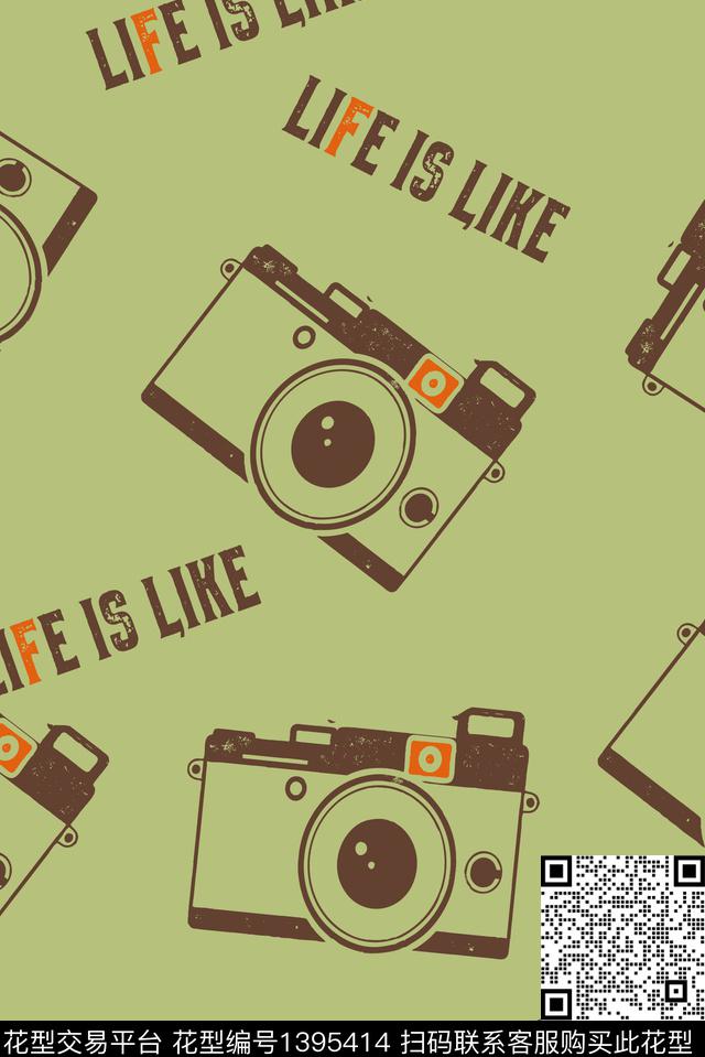 字母相机创意数码印花华亿平台下载（图片编号: 1395414） - 瓦栏（Walan）