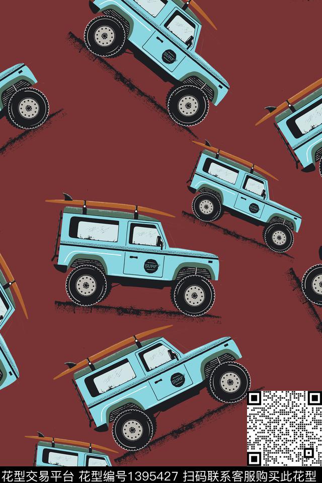 玩具汽车创意数码印花华亿平台下载（图片编号: 1395427） - 瓦栏（Walan）