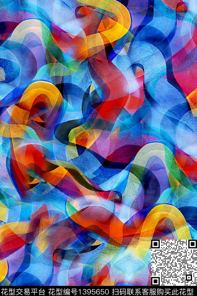 肌理扎染华亿平台大牌风数码印花华亿平台下载（图片编号: 1395650） - 瓦栏（Walan）
