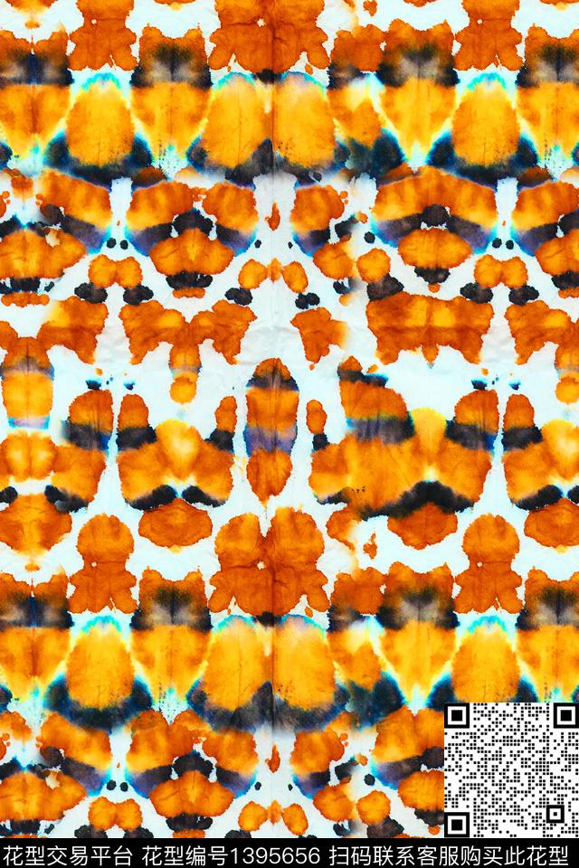 几何肌理扎染华亿平台数码印花华亿平台下载（图片编号: 1395656） - 瓦栏（Walan）