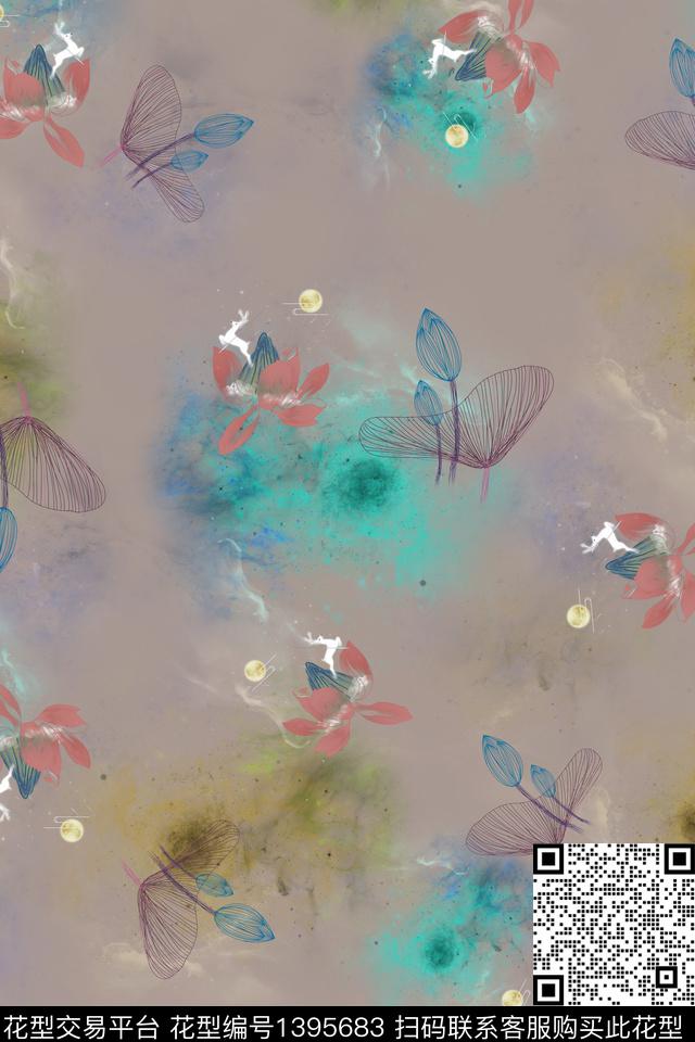 女装复古棉麻数码印花华亿平台下载（图片编号: 1395683） - 瓦栏（Walan）