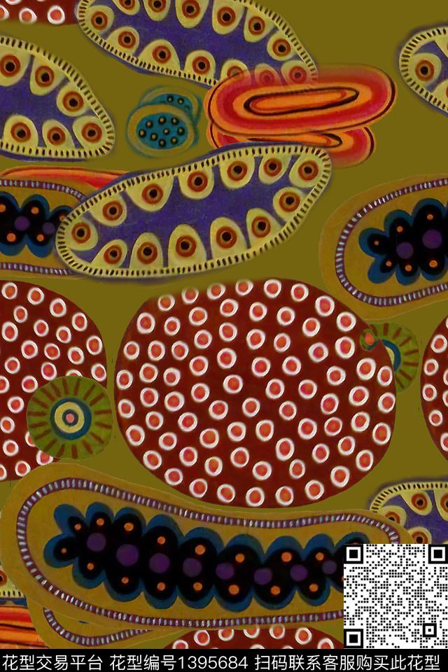 女装复古棉麻数码印花华亿平台下载（图片编号: 1395684） - 瓦栏（Walan）