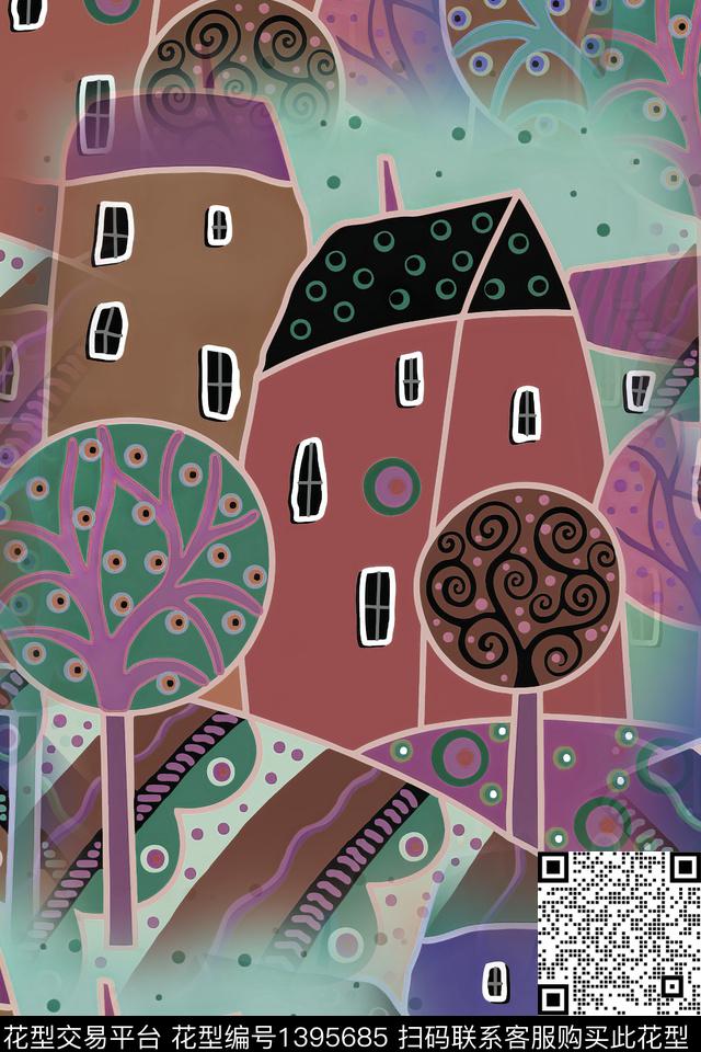 女装复古棉麻数码印花华亿平台下载（图片编号: 1395685） - 瓦栏（Walan）