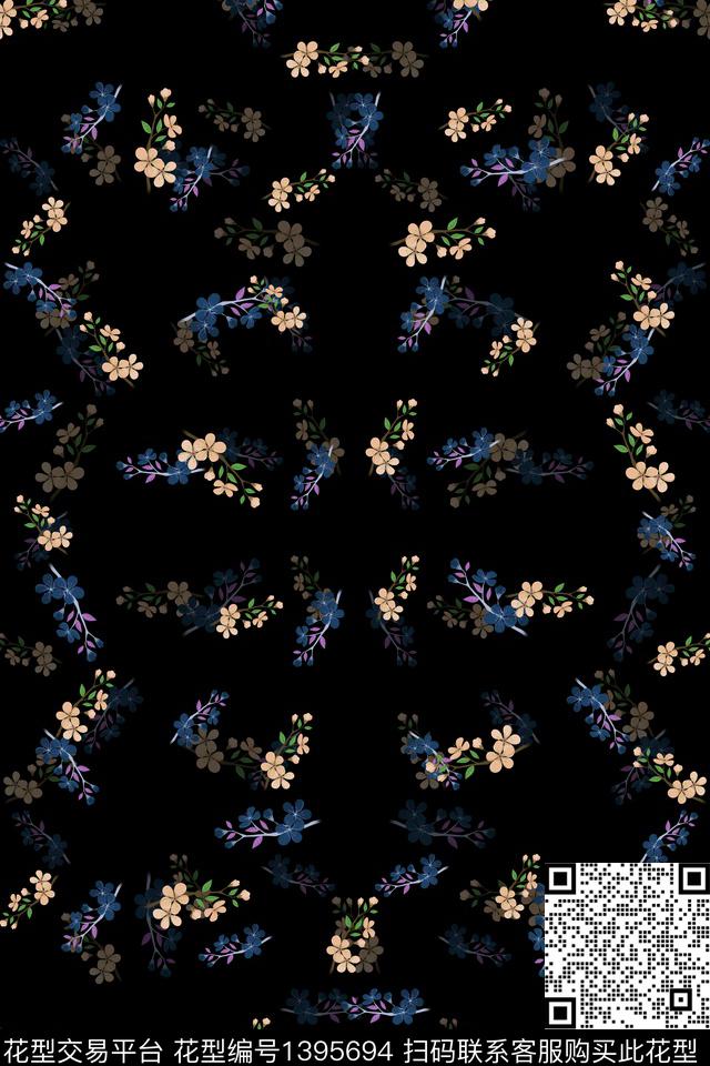 连衣裙花卉小碎花数码印花华亿平台下载（图片编号: 1395694） - 瓦栏（Walan）