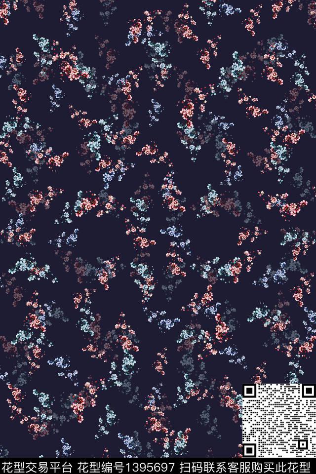 连衣裙花卉小碎花数码印花华亿平台下载（图片编号: 1395697） - 瓦栏（Walan）