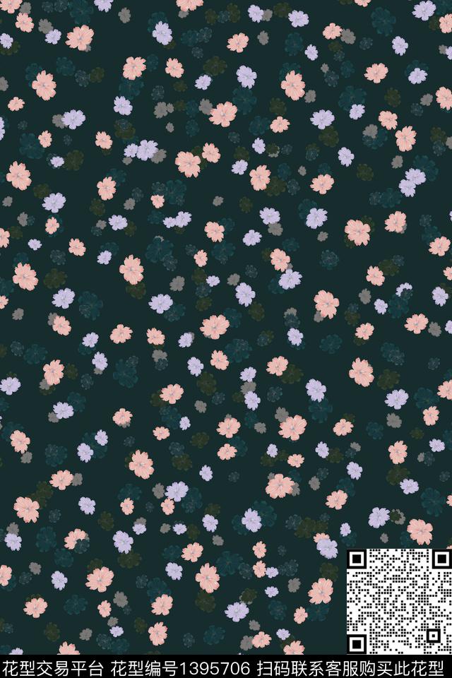 连衣裙花卉小碎花数码印花华亿平台下载（图片编号: 1395706） - 瓦栏（Walan）