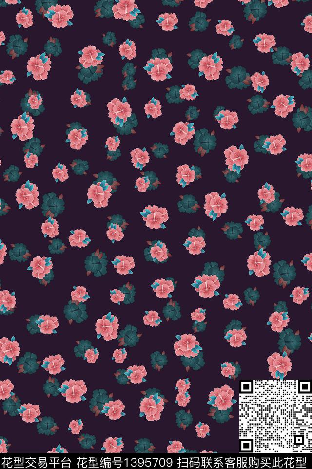 连衣裙花卉小碎花数码印花华亿平台下载（图片编号: 1395709） - 瓦栏（Walan）