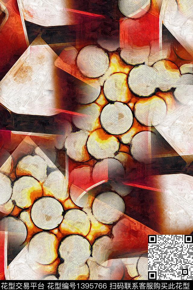 几何大牌风抽象数码印花华亿平台下载（图片编号: 1395766） - 瓦栏（Walan）