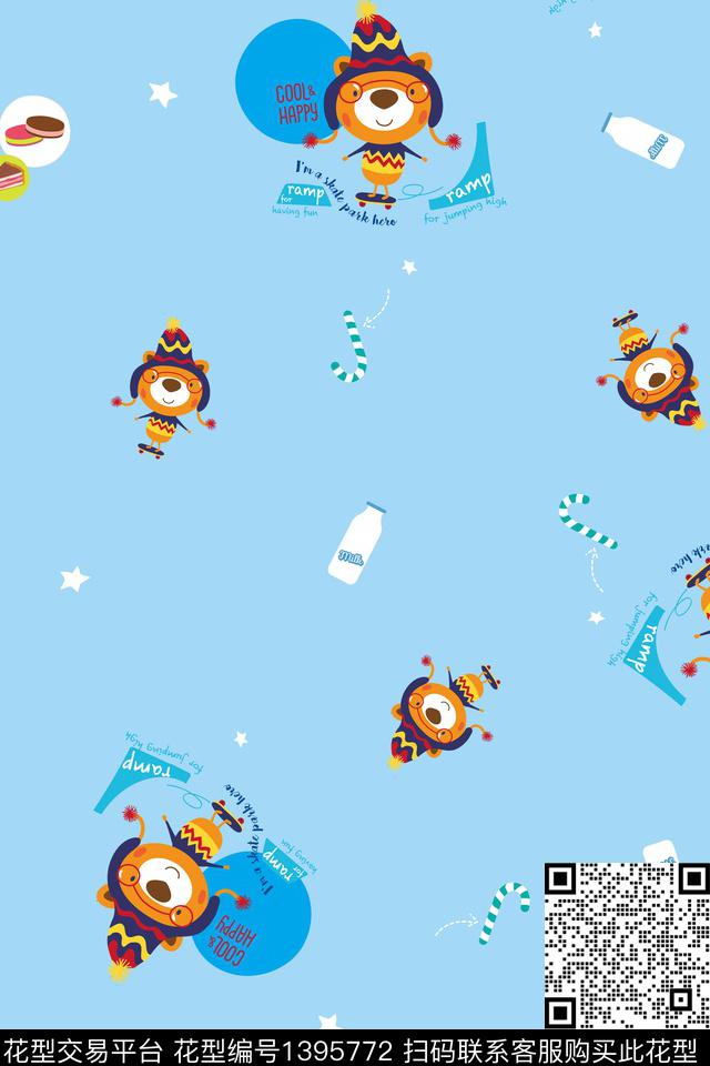 家居服少女卡通数码印花华亿平台下载（图片编号: 1395772） - 瓦栏（Walan）