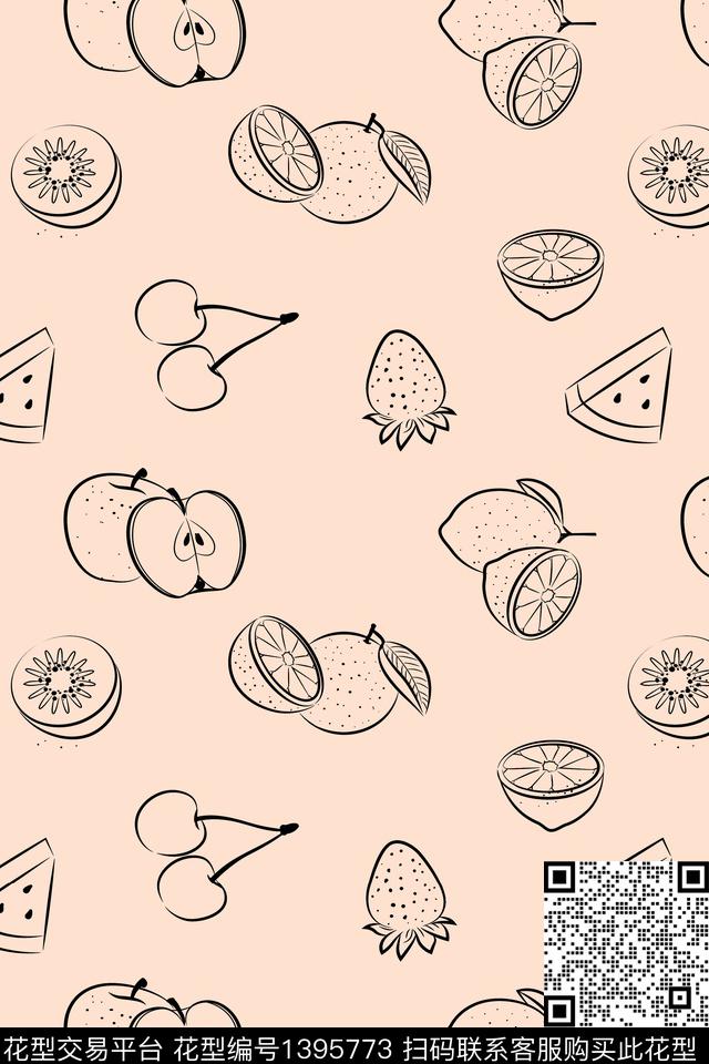 家居服少女卡通数码印花华亿平台下载（图片编号: 1395773） - 瓦栏（Walan）