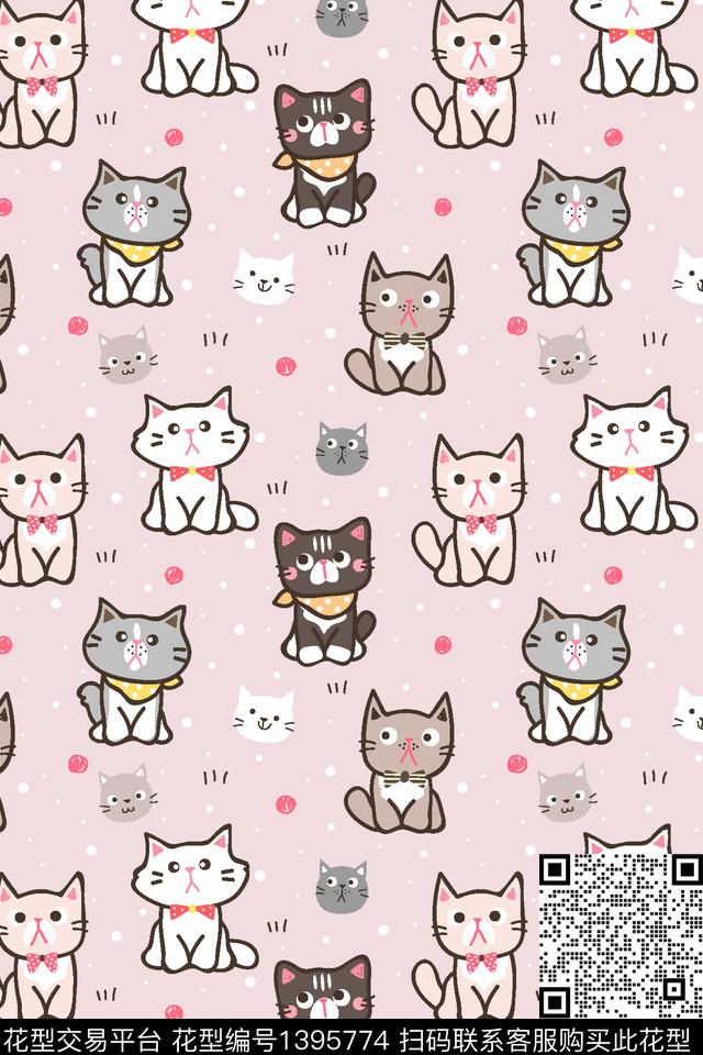 家居服少女卡通数码印花华亿平台下载（图片编号: 1395774） - 瓦栏（Walan）