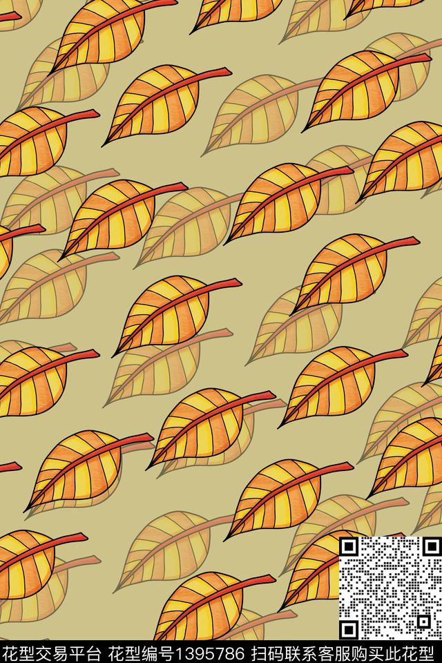 绿植树叶植物小清新数码印花华亿平台下载（图片编号: 1395786） - 瓦栏（Walan）