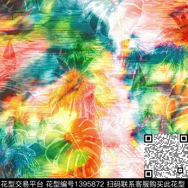 数码华亿平台扎染华亿平台女装数码印花华亿平台下载（图片编号: 1395872） - 瓦栏（Walan）