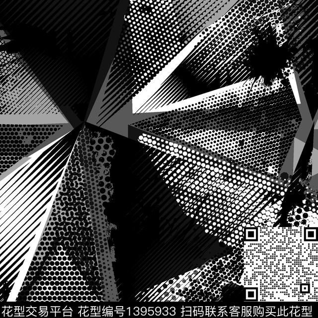 几何字母数码华亿平台数码印花华亿平台下载（图片编号: 1395933） - 瓦栏（Walan）