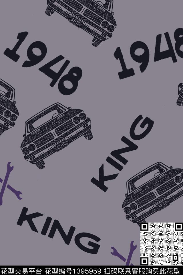 字母汽车创意数码印花华亿平台下载（图片编号: 1395959） - 瓦栏（Walan）