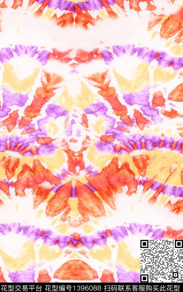 几何肌理扎染华亿平台数码印花华亿平台下载（图片编号: 1396088） - 瓦栏（Walan）