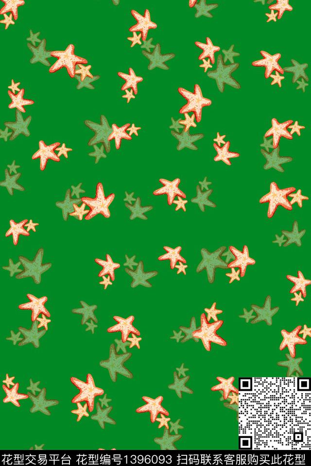 连衣裙清爽底花卉海洋数码印花华亿平台下载（图片编号: 1396093） - 瓦栏（Walan）