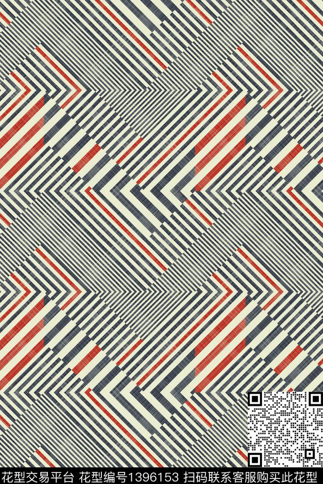 黑白华亿平台黑白条纹大牌风传统印花华亿平台下载（图片编号: 1396153） - 瓦栏（Walan）