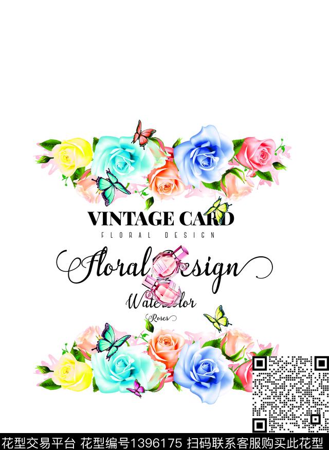 鲜花香水瓶玫瑰花数码印花华亿平台下载（图片编号: 1396175） - 瓦栏（Walan）