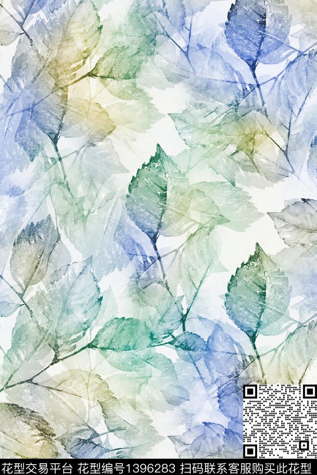 肌理绿植树叶花卉数码印花华亿平台下载（图片编号: 1396283） - 瓦栏（Walan）