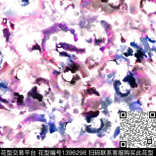 扎染华亿平台小清新真丝数码印花华亿平台下载（图片编号: 1396298） - 瓦栏（Walan）