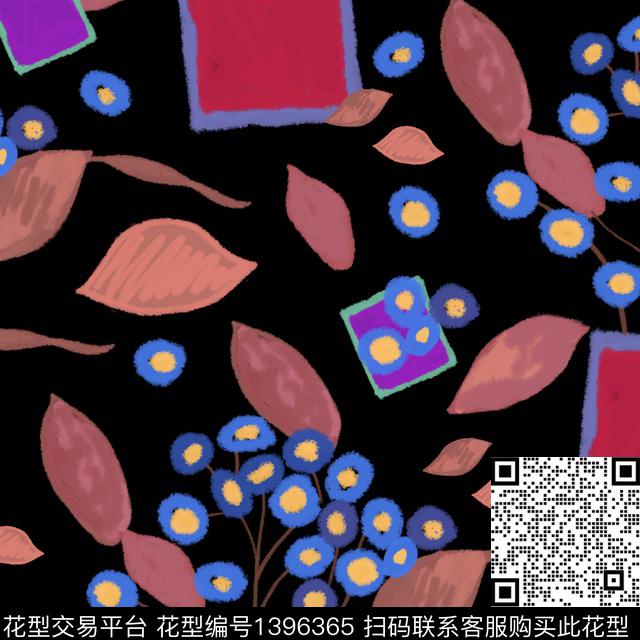 复古花卉大牌风数码印花华亿平台下载（图片编号: 1396365） - 瓦栏（Walan）