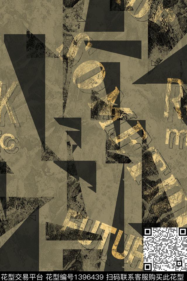 几何字母男装满版花传统印花华亿平台下载（图片编号: 1396439） - 瓦栏（Walan）