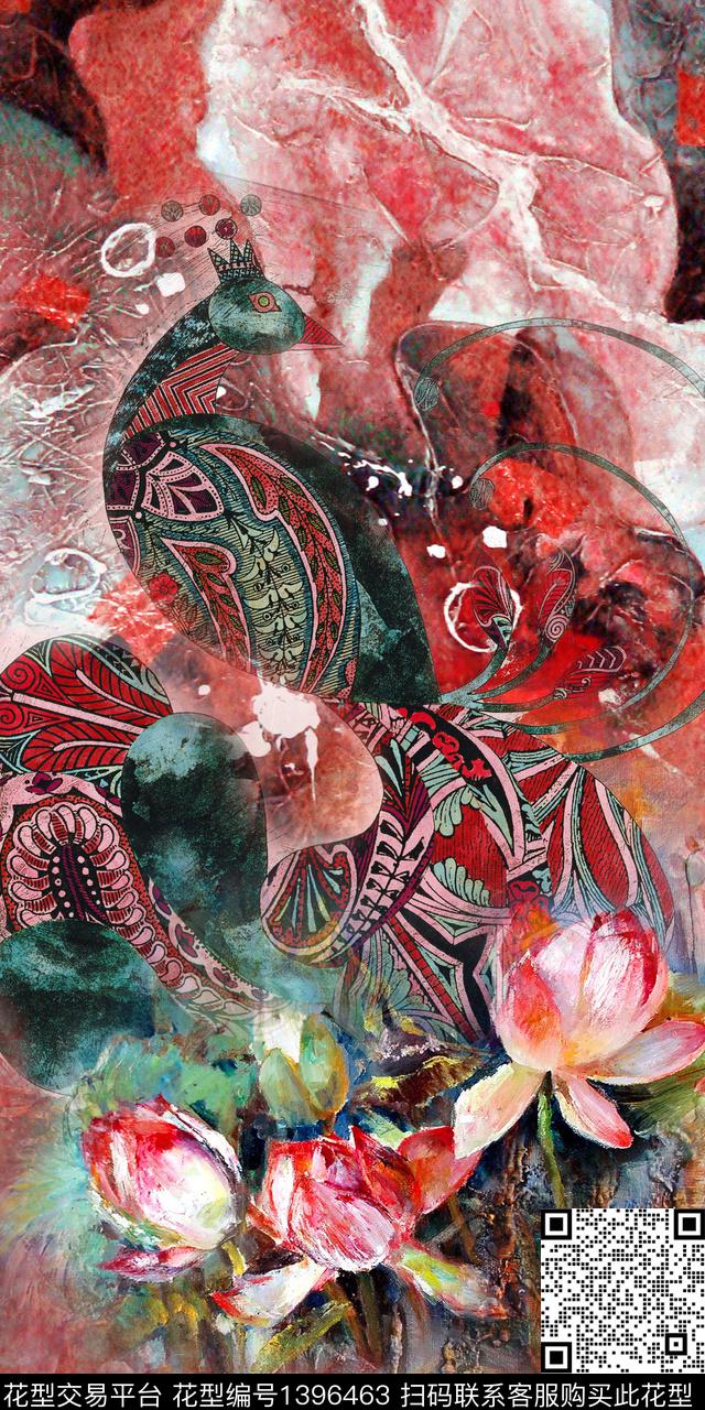 几何大牌风抽象数码印花华亿平台下载（图片编号: 1396463） - 瓦栏（Walan）