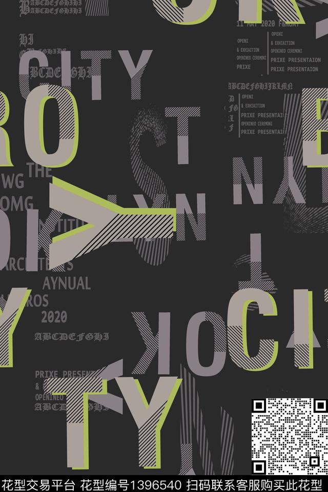 几何字母男装满版花传统印花华亿平台下载（图片编号: 1396540） - 瓦栏（Walan）