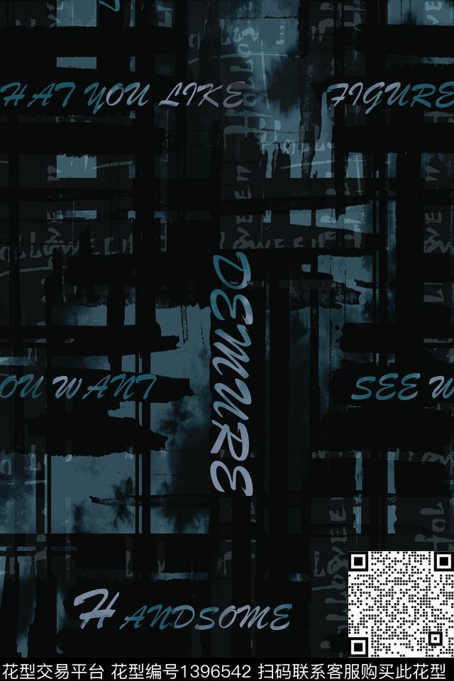 几何字母男装满版花传统印花华亿平台下载（图片编号: 1396542） - 瓦栏（Walan）