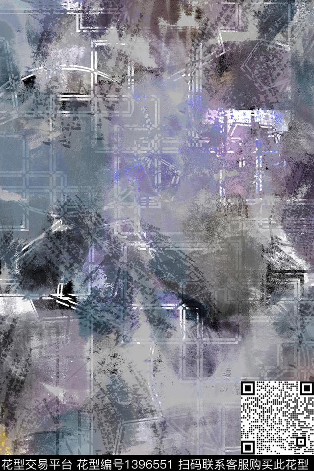 几何肌理抽象数码印花华亿平台下载（图片编号: 1396551） - 瓦栏（Walan）