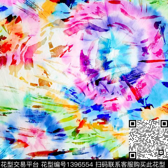 时尚肌理扎染华亿平台数码印花华亿平台下载（图片编号: 1396554） - 瓦栏（Walan）