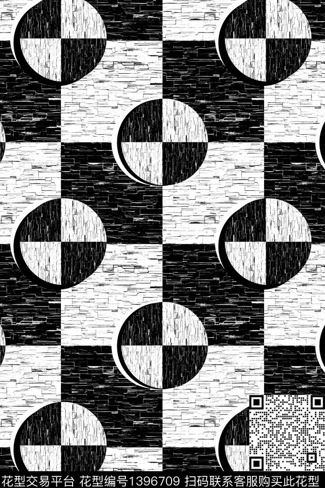 几何格子真丝数码印花华亿平台下载（图片编号: 1396709） - 瓦栏（Walan）