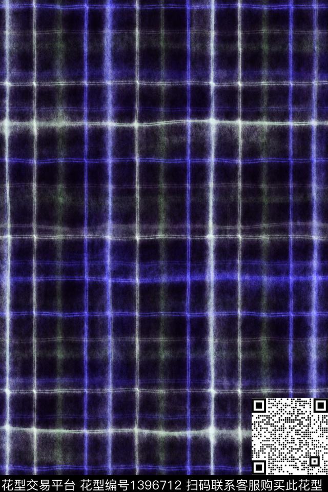 几何格子扎染华亿平台数码印花华亿平台下载（图片编号: 1396712） - 瓦栏（Walan）