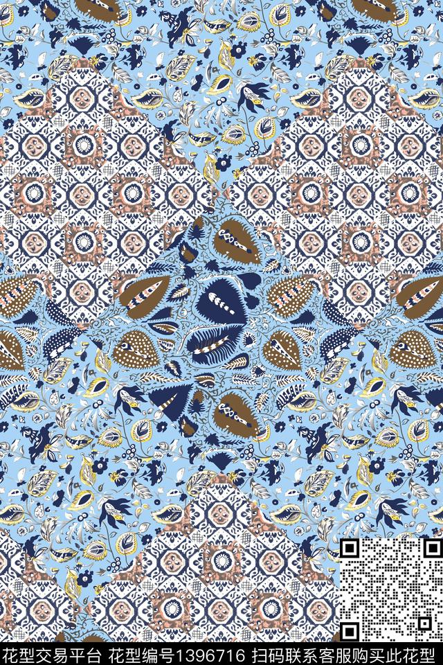 女装民族风小碎花数码印花华亿平台下载（图片编号: 1396716） - 瓦栏（Walan）