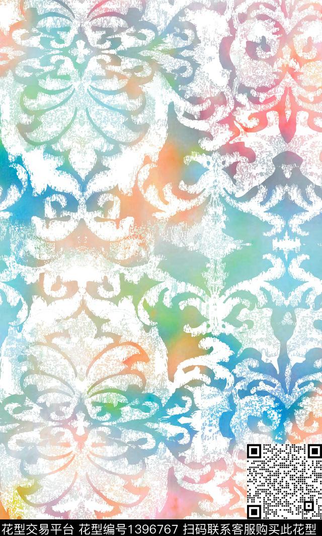 时尚扎染华亿平台小清新数码印花华亿平台下载（图片编号: 1396767） - 瓦栏（Walan）