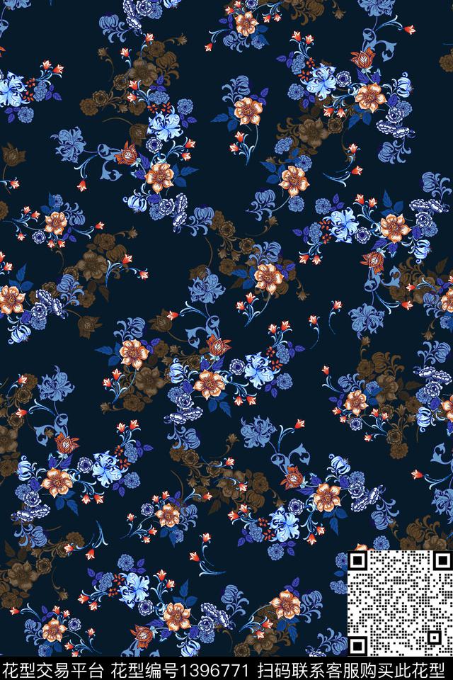 花卉花瓣大牌风数码印花华亿平台下载（图片编号: 1396771） - 瓦栏（Walan）