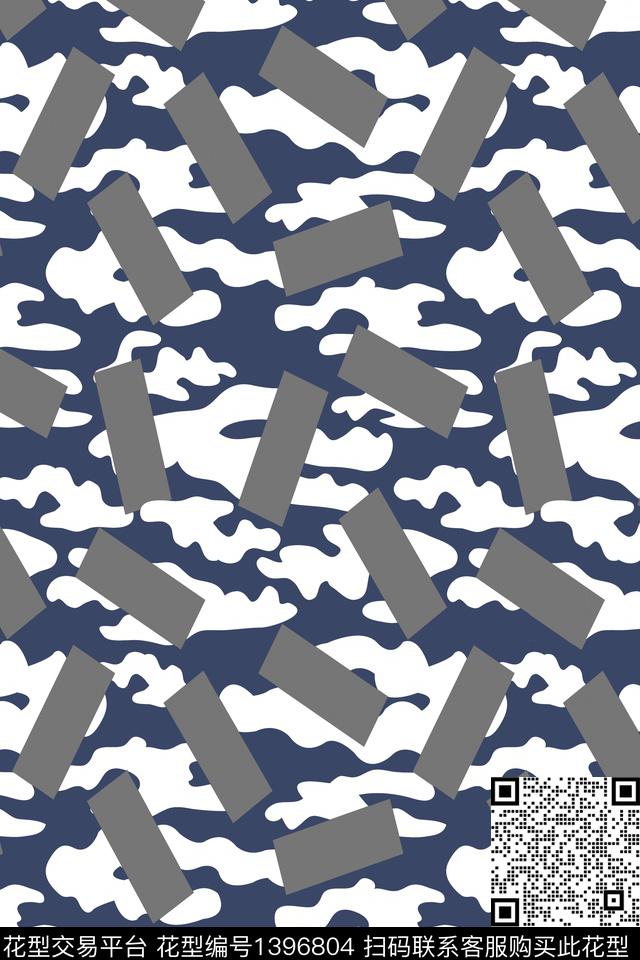 黑白华亿平台几何迷彩传统印花华亿平台下载（图片编号: 1396804） - 瓦栏（Walan）