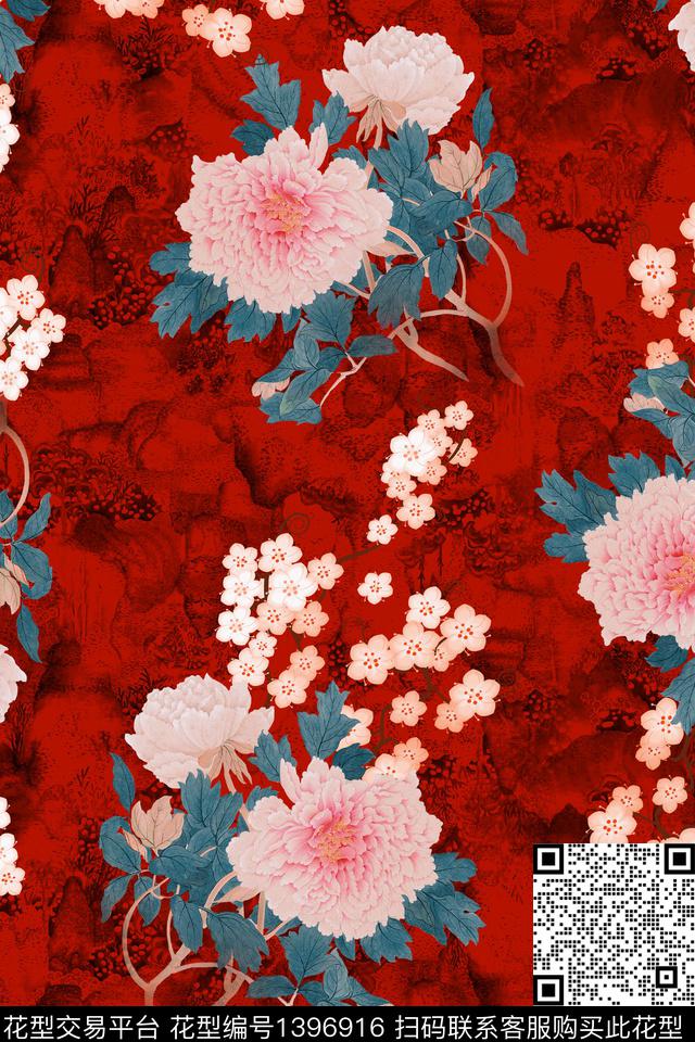 香云纱复古旗袍花底纹华亿平台数码印花华亿平台下载（图片编号: 1396916） - 瓦栏（Walan）