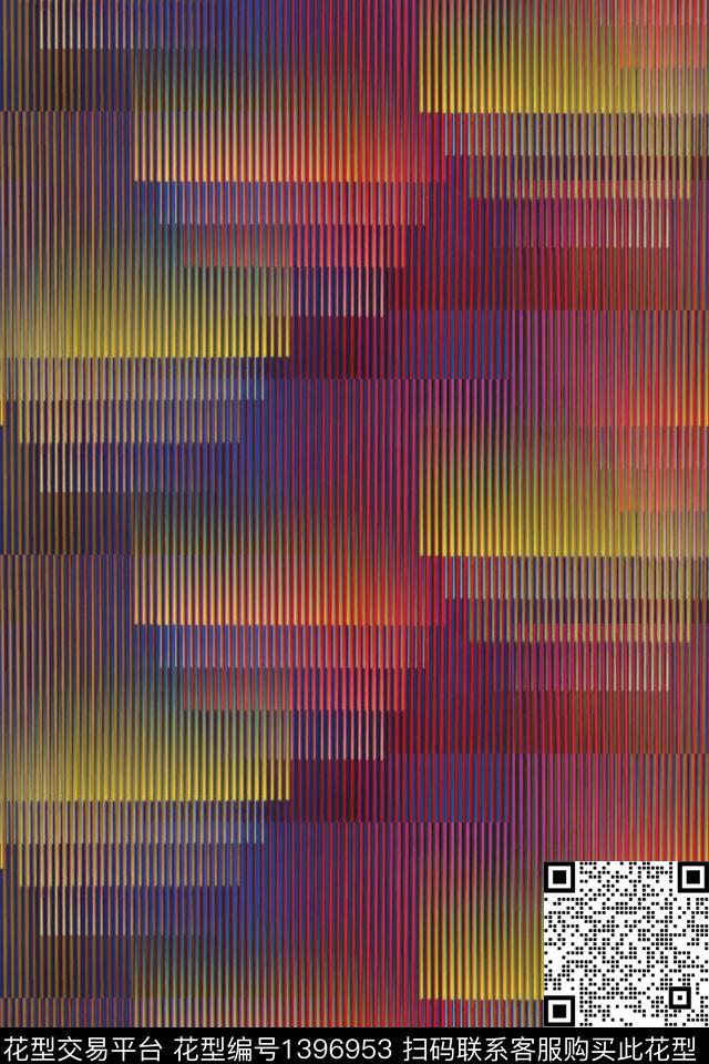 几何条格纹理数码印花华亿平台下载（图片编号: 1396953） - 瓦栏（Walan）