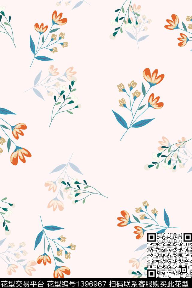 连衣裙清爽小碎花数码印花华亿平台下载（图片编号: 1396967） - 瓦栏（Walan）