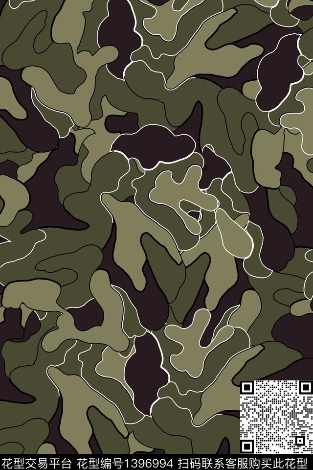 时尚迷彩大牌风数码印花华亿平台下载（图片编号: 1396994） - 瓦栏（Walan）