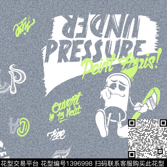 涂鸦字母牛仔数码印花华亿平台下载（图片编号: 1396998） - 瓦栏（Walan）