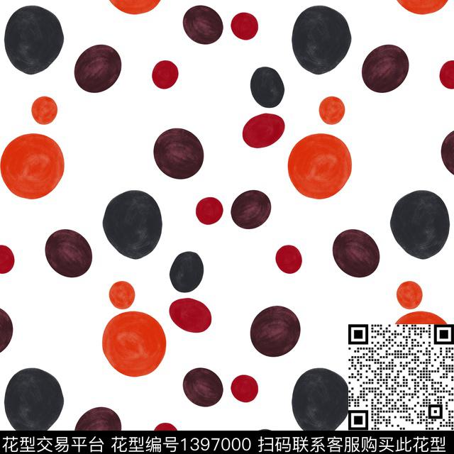 几何涂鸦水墨风数码印花华亿平台下载（图片编号: 1397000） - 瓦栏（Walan）