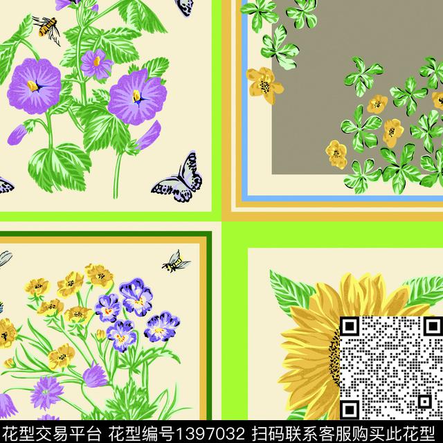 几何数码华亿平台绿植树叶数码印花华亿平台下载（图片编号: 1397032） - 瓦栏（Walan）