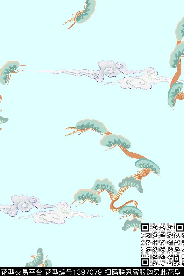 数码华亿平台花卉中国风数码印花华亿平台下载（图片编号: 1397079） - 瓦栏（Walan）